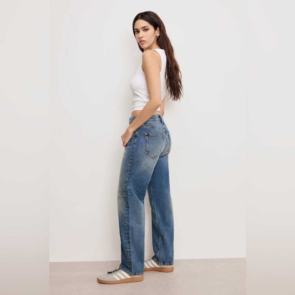 GOOD AMERICAN $159 Good Standard Straight Jeans Indigo868 - Picture 4 of 5